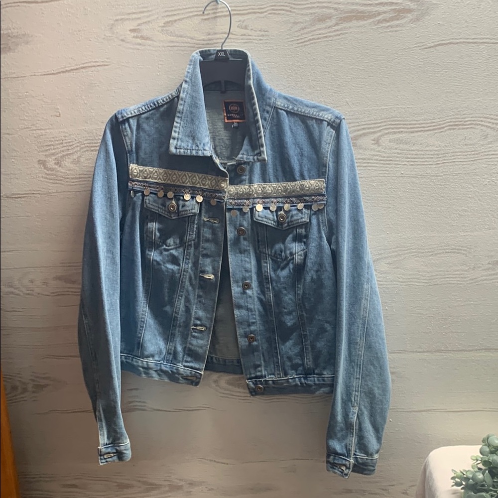 BOOMBOOM jeans embellished denim blue jean jacket. Size M
